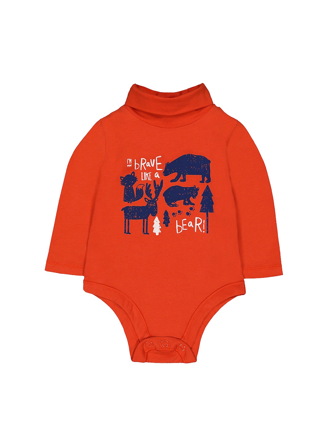 

mothercare Boys Printed Turtle Neck Bodysuit, Red