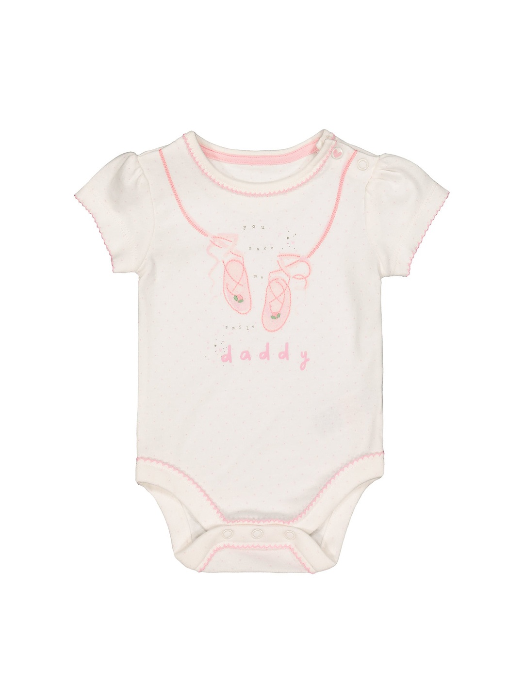 

mothercare Infant Girls Embroidered Pure Cotton Bodysuits, White