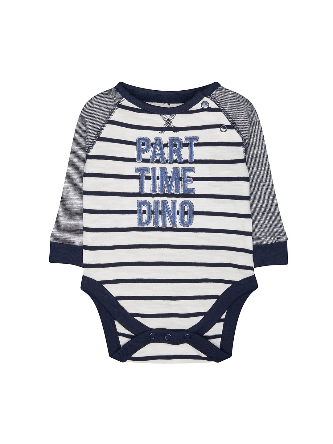 

mothercare Infants Striped Pure Cotton Bodysuit, White