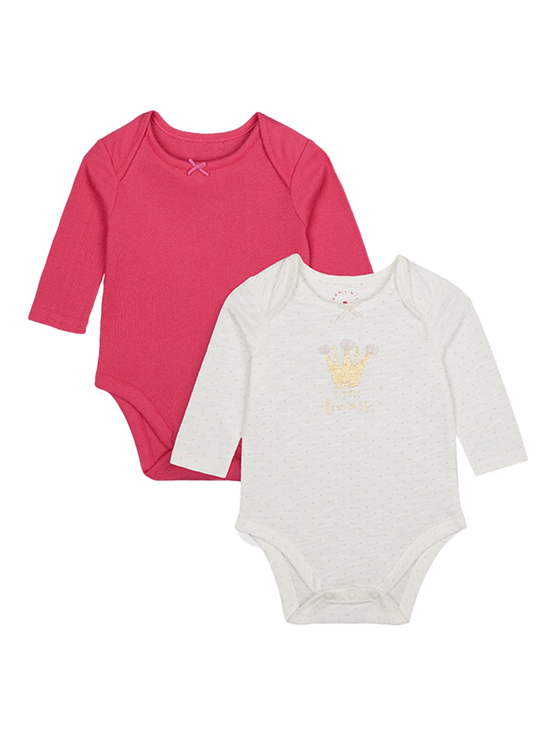 

mothercare Infants Pack Of 2 Pure Cotton Bodysuits, White
