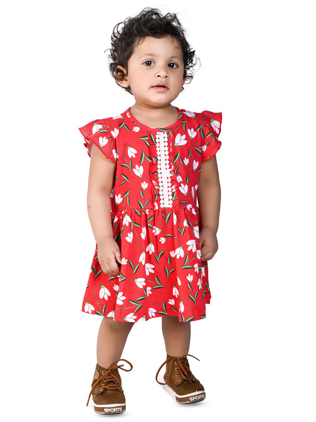 

BAESD Red Floral Print Fit & Flare Dress