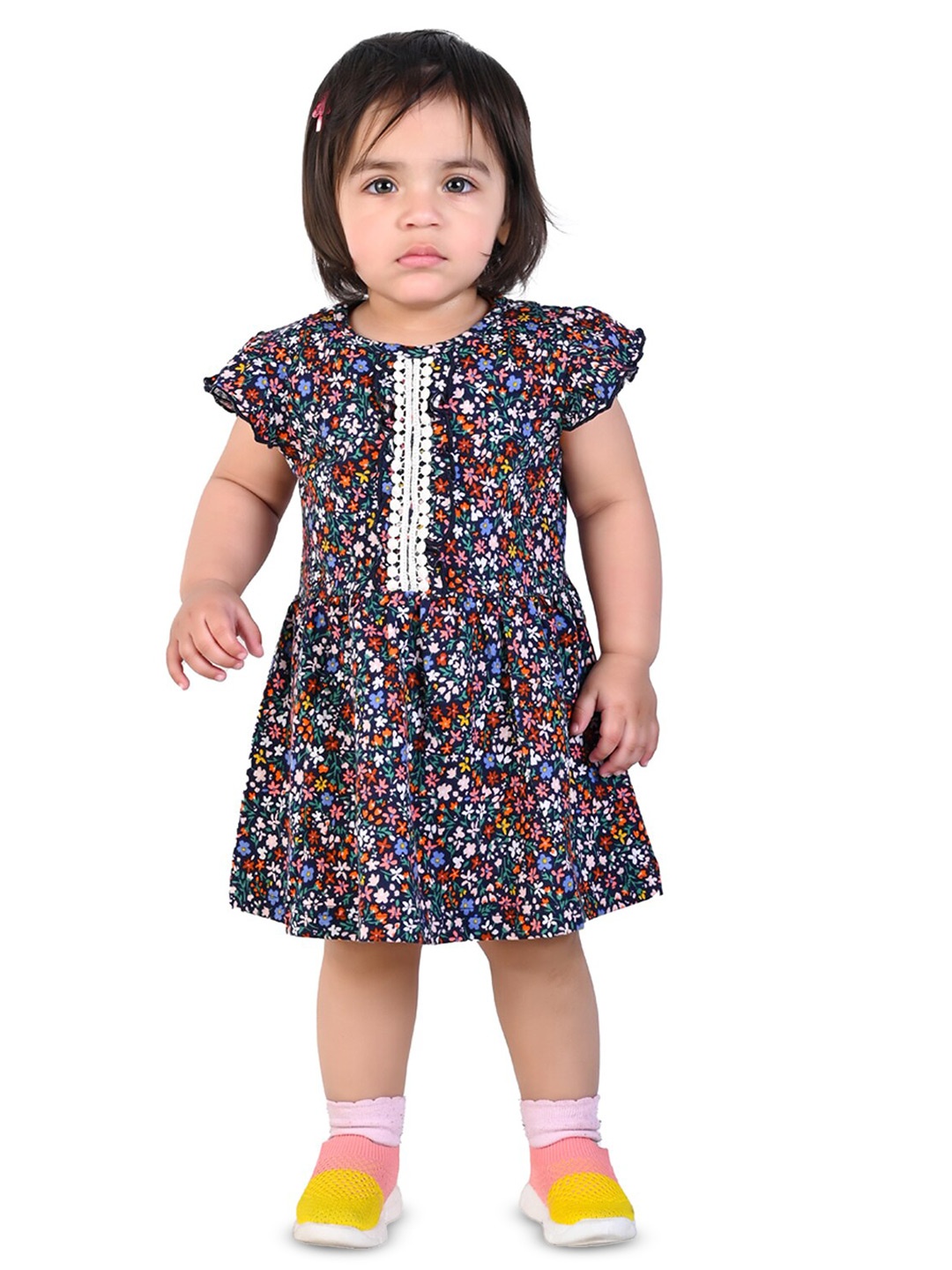 

BAESD Blue Floral Print Fit & Flare Dress