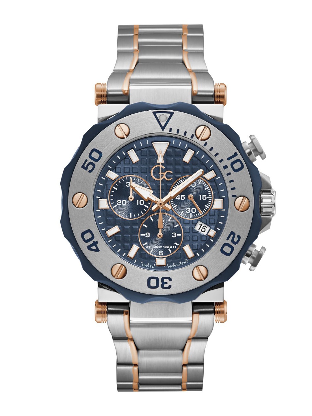 

GC Men Embellished Dial Swiss Made Analogue Watch-Y63001G7MF-Blue