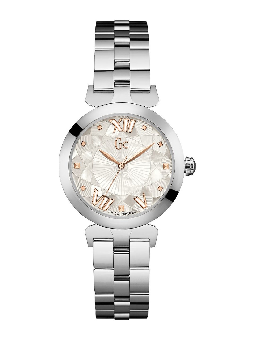 

GC Women Textured Swiss Made Analogue Watch Y19001L1-White