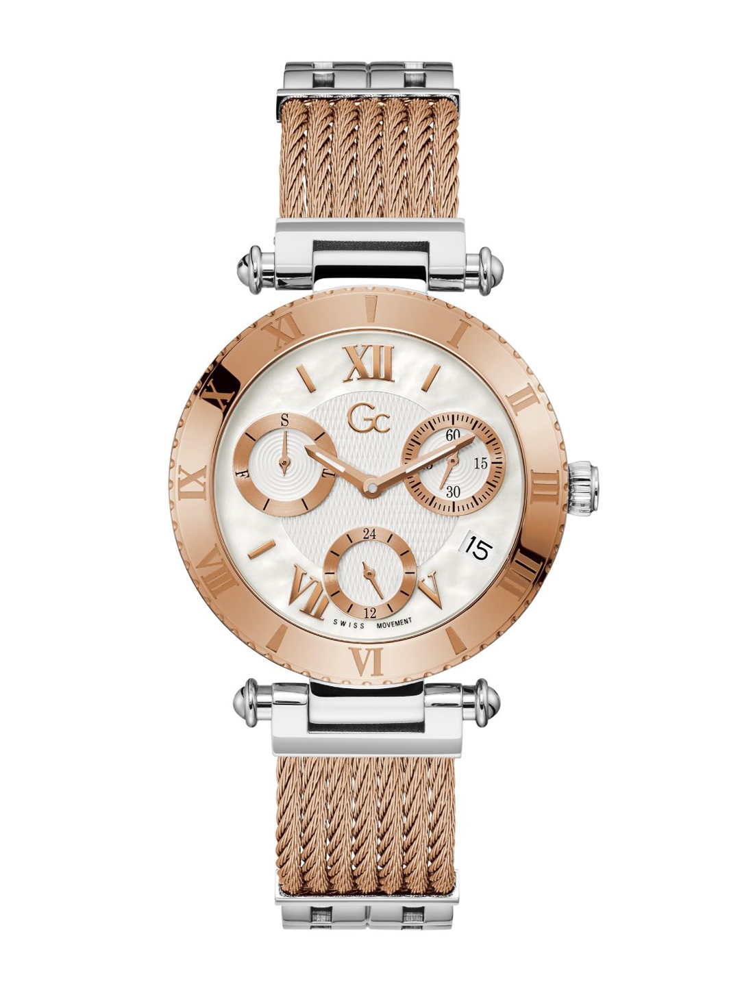 

GC Women Stainless Steel Bracelet Style Straps Analogue Watch Y77002L1MF, White