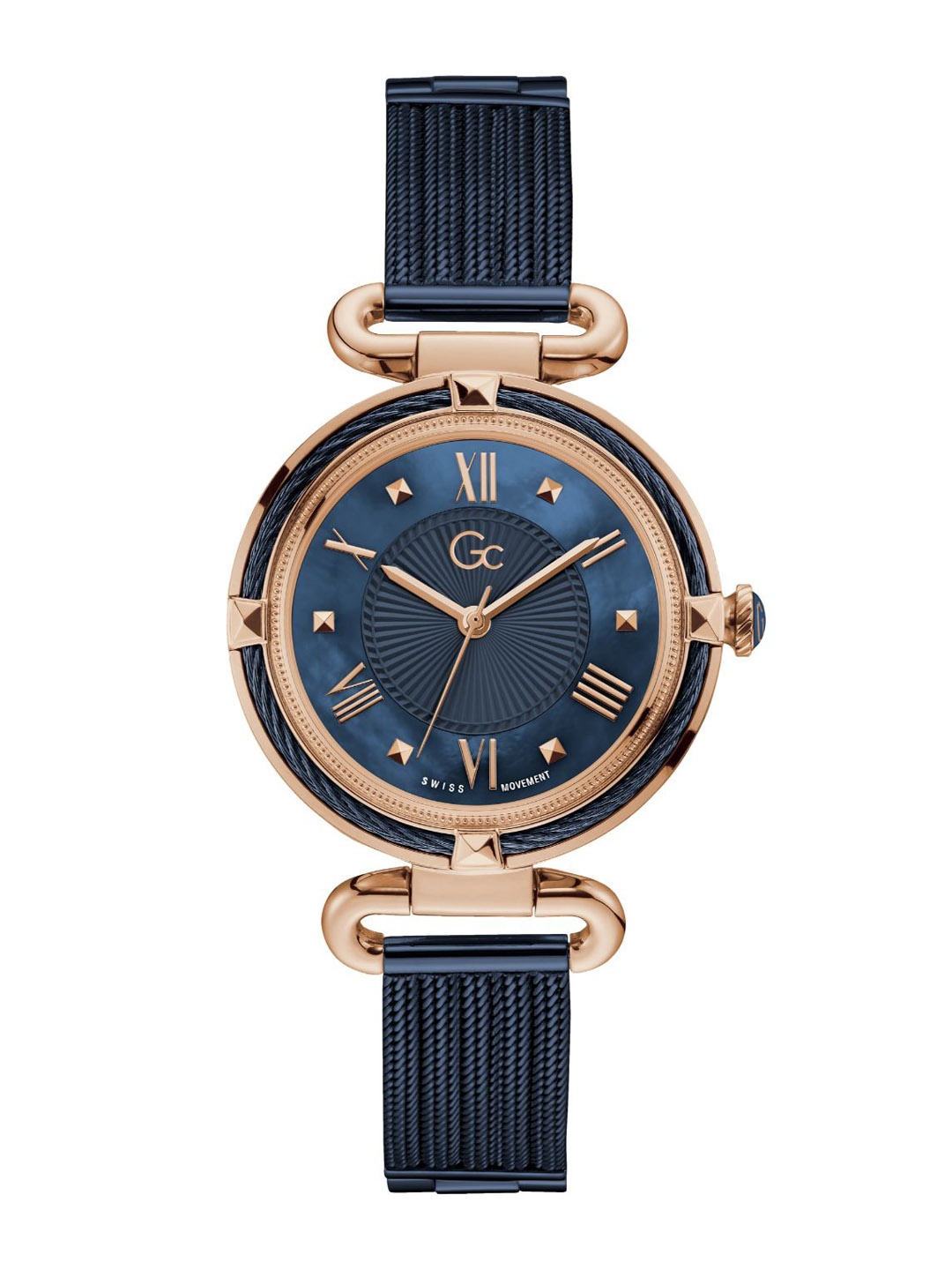 

GC Women Embellished Dial Bracelet Style Straps Swiss Made Analogue Watch Y58008L7MF-Blue