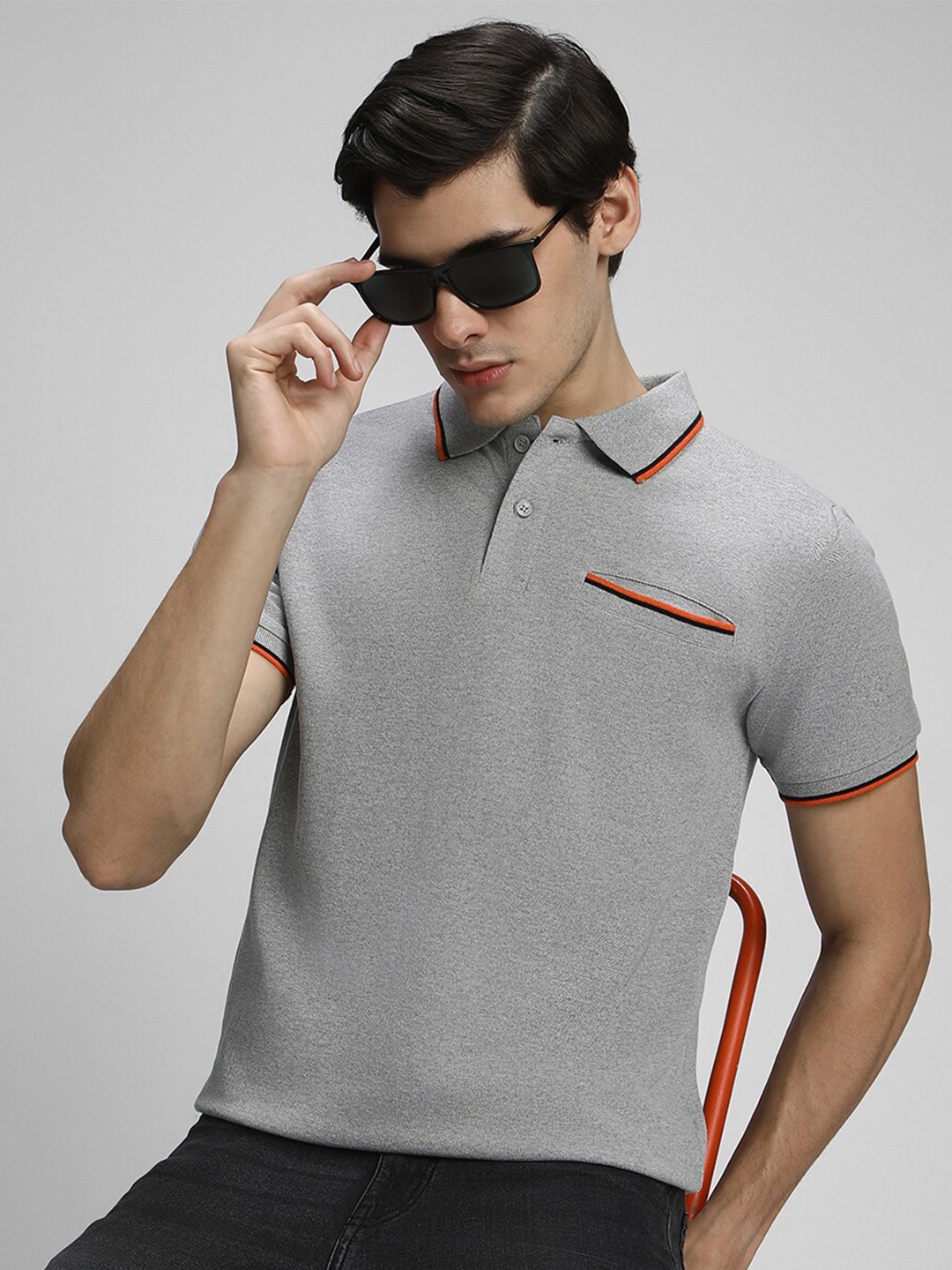 

Dennis Lingo Polo Collar Pure Cotton T-shirt, Grey