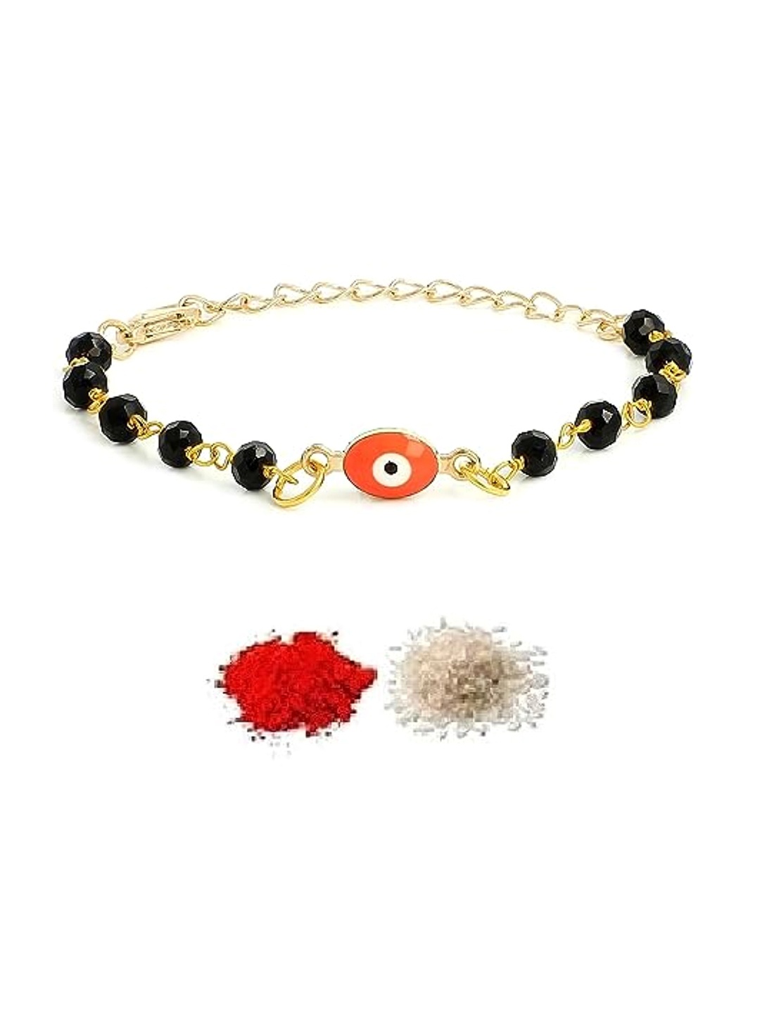 

EL REGALO Kids Evil Eye Charm Rakhi, Gold