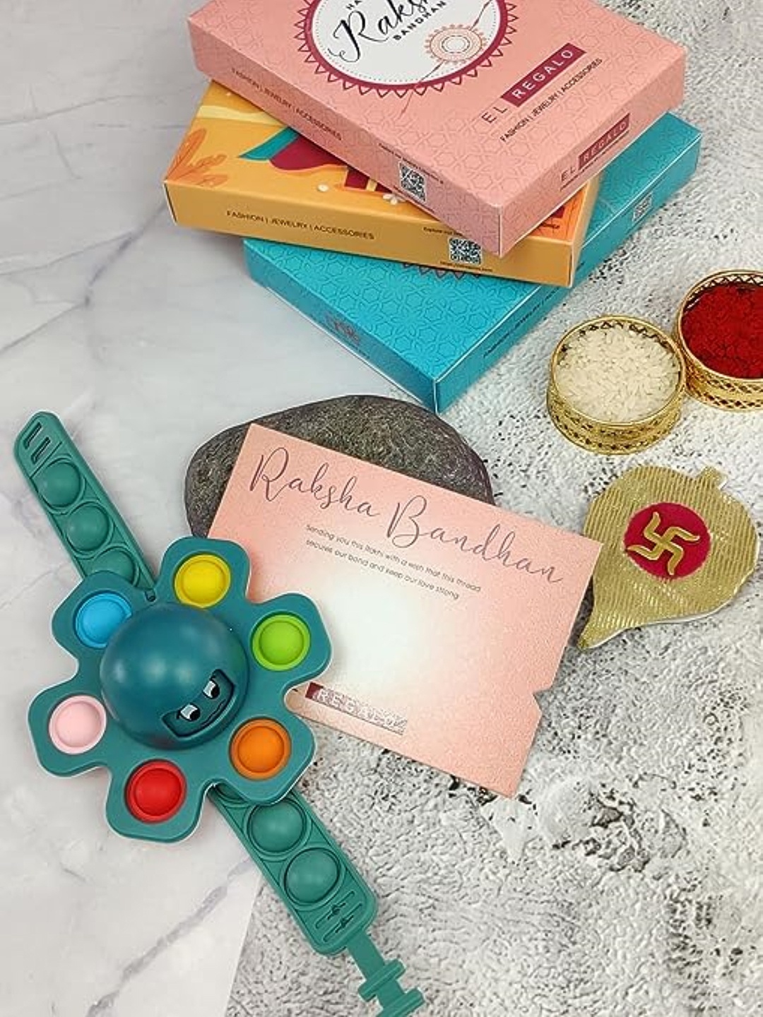 

EL REGALO Boys Silicone Rakhi, Green