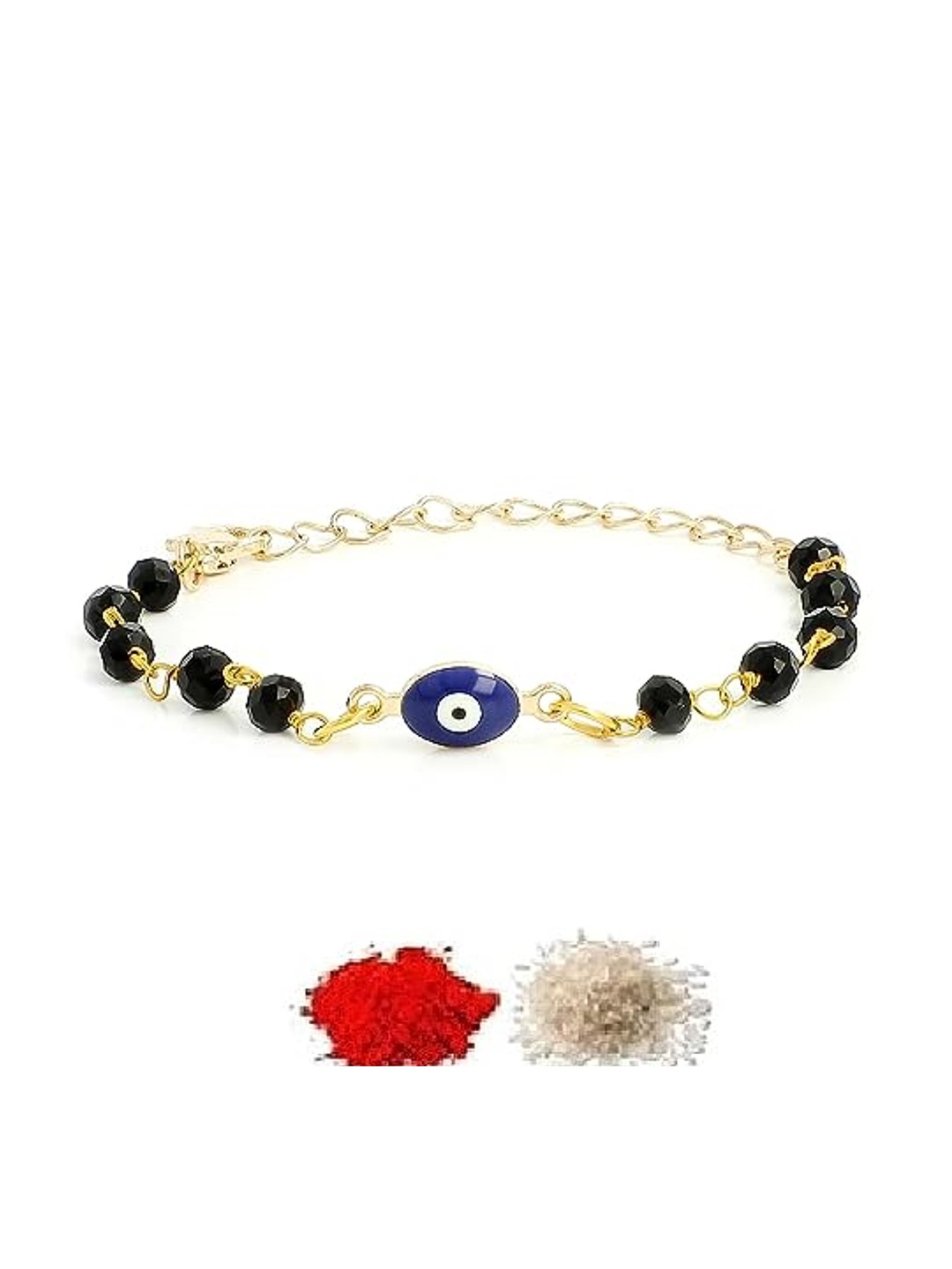 

EL REGALO Kids Kids Evil Eye Charm Rakhi, Gold