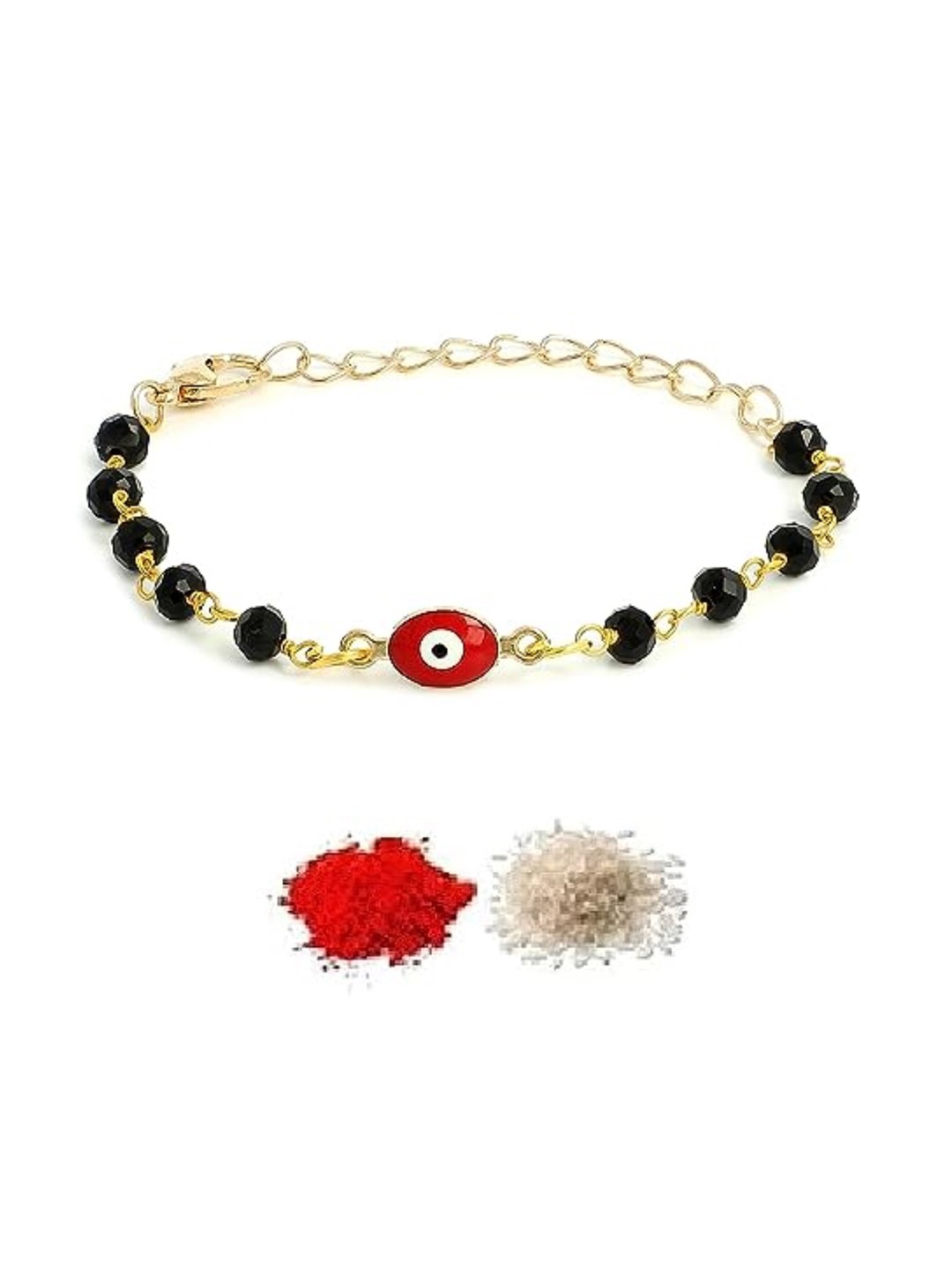 

EL REGALO Kids Evil Eye Charm Rakhi, Red