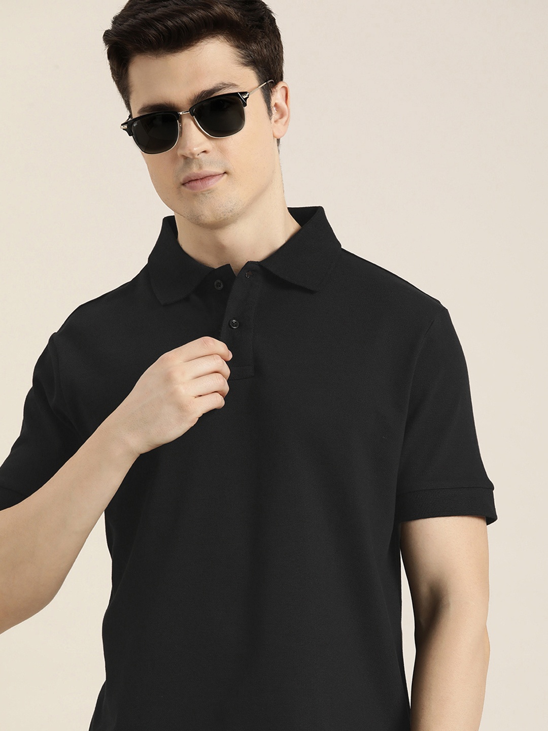 

DILLINGER Men Polo Collar Pure Cotton T-shirt, Black