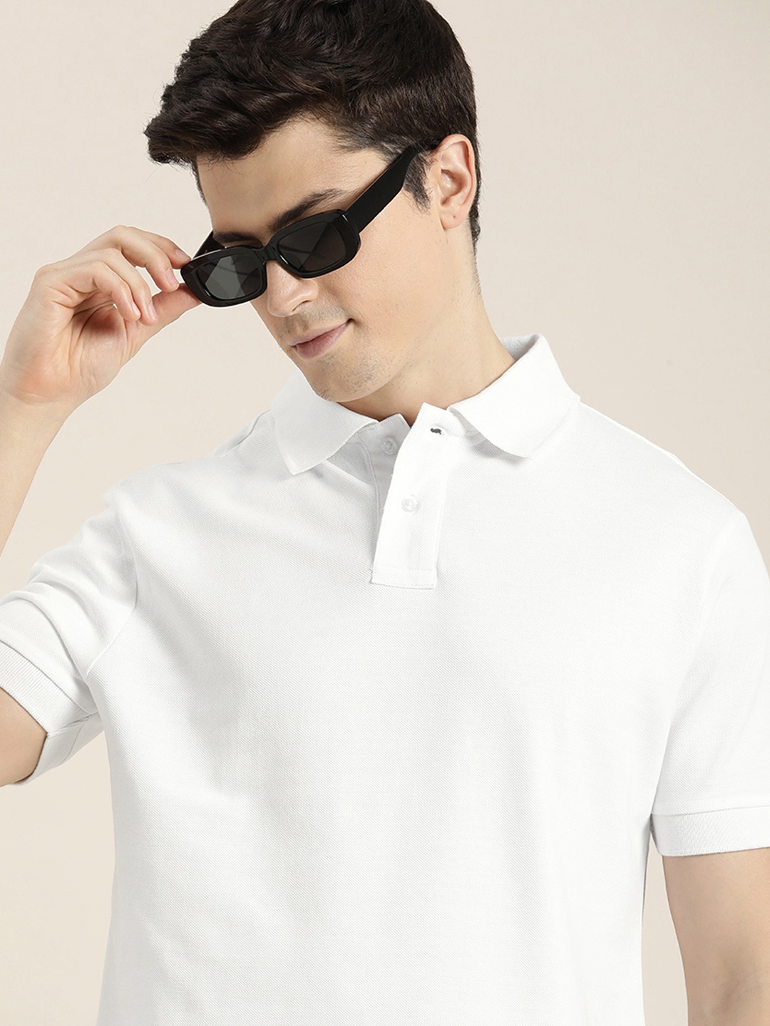 

DILLINGER Men Solid Regular Fit Polo Collar T-shirt, White