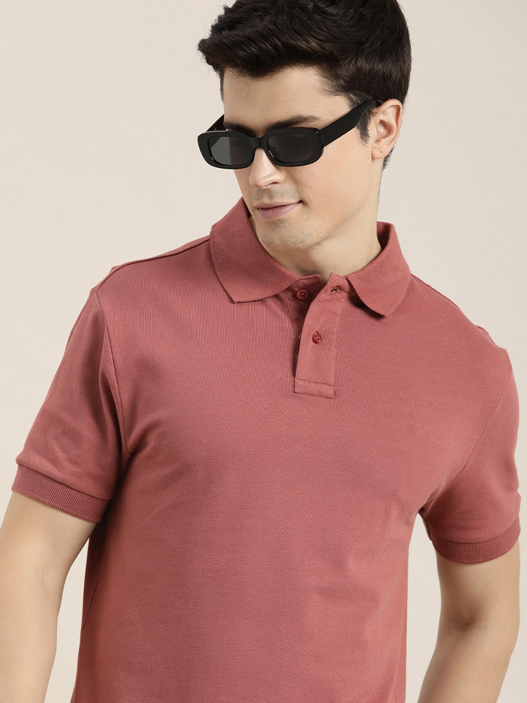 

DILLINGER Men Polo Collar Pure Cotton T-shirt, Mauve