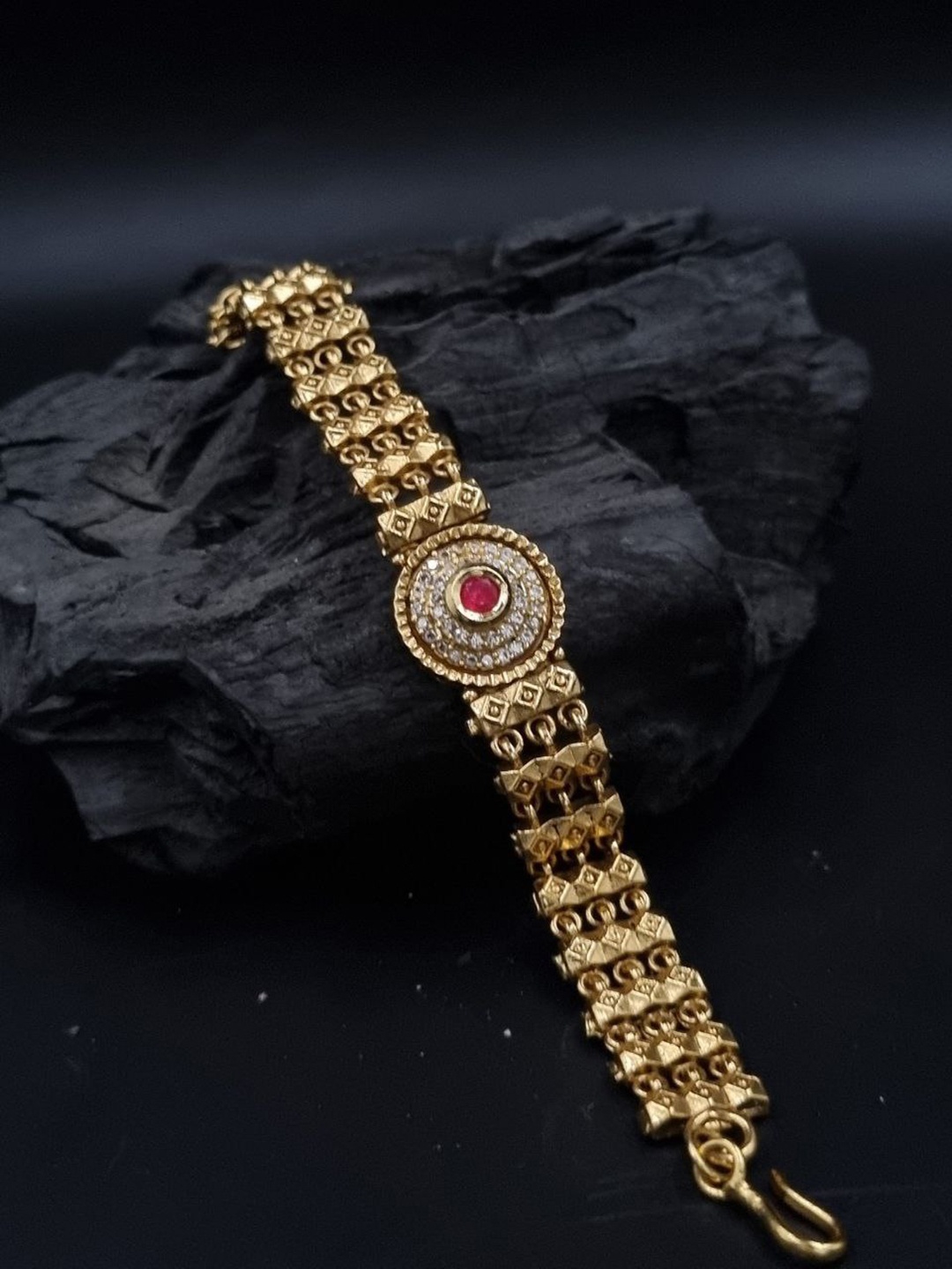 

Anouk Women Gold-Plated Brass Kundan Wraparound Bracelet