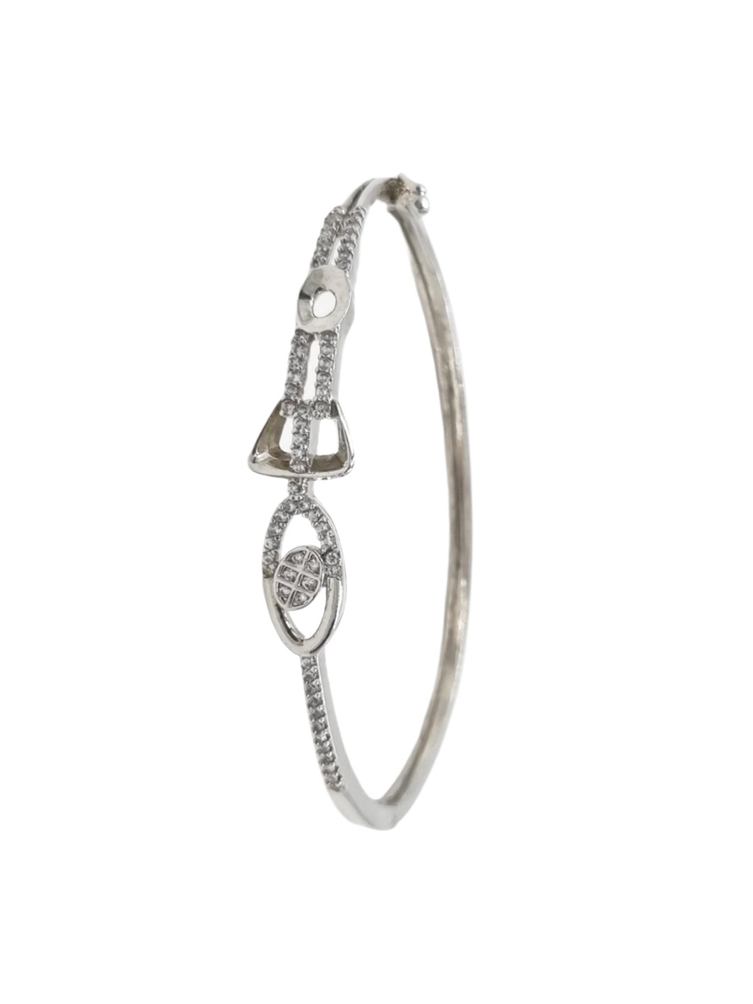 

Anouk Cubic Zirconia Silver-Plated Kada Bracelet