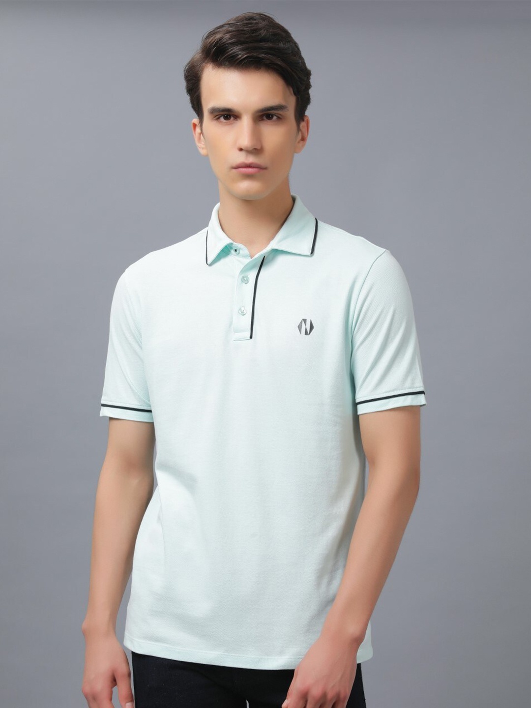 

Nimble Polo Collar Pure Cotton T-shirt, Green