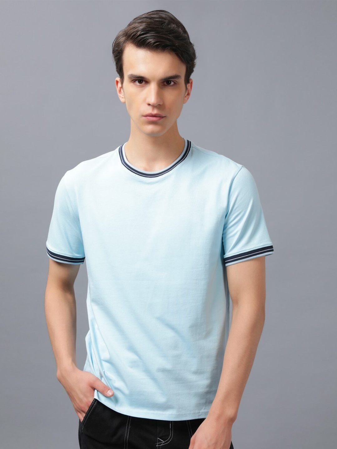 

Nimble Round Neck Pure Cotton T-shirt, Blue