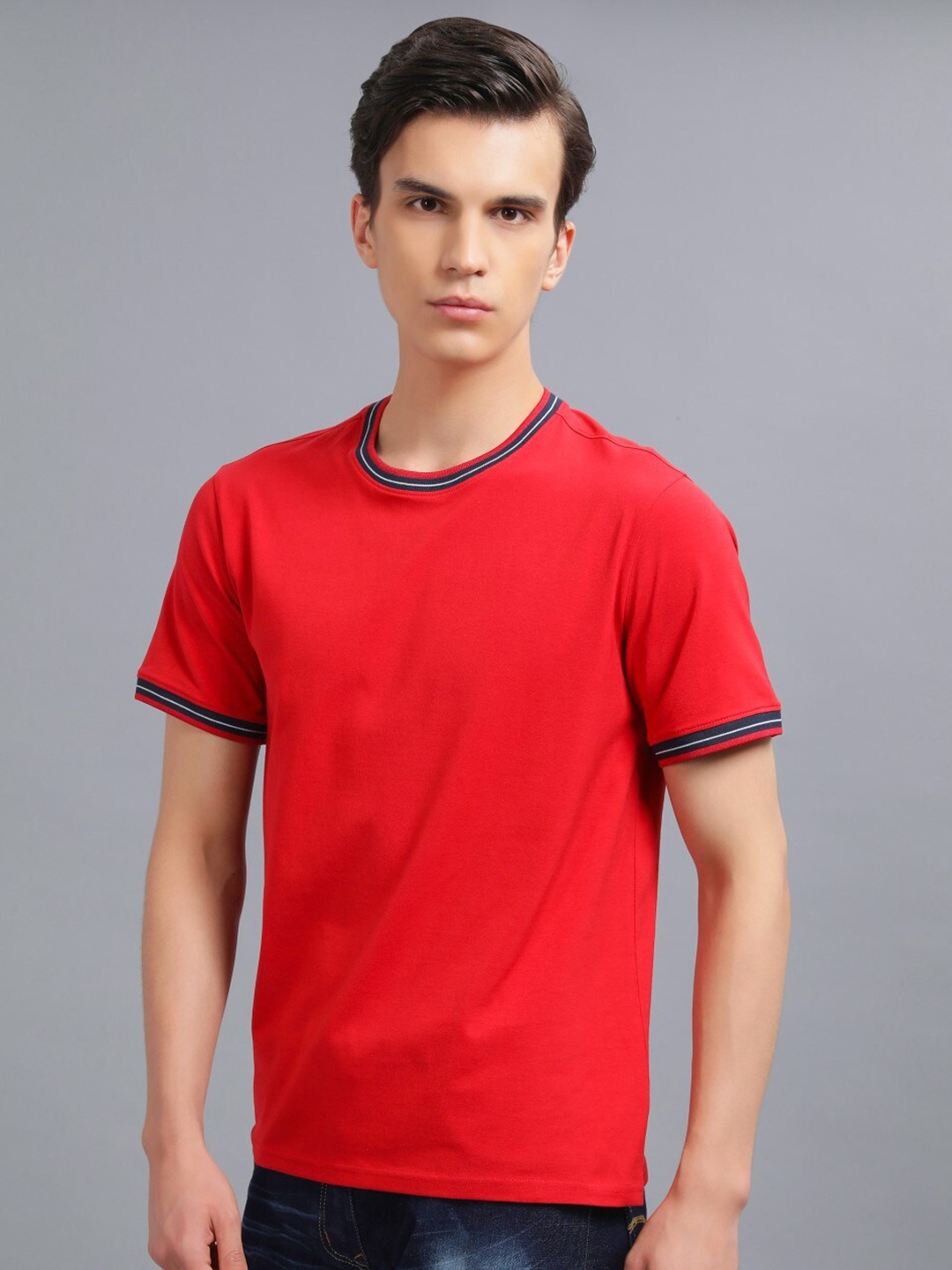 

Nimble Round Neck Pure Cotton T-shirt, Red