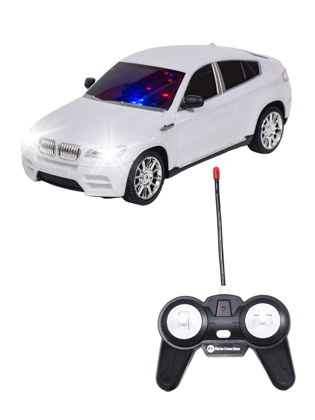 

WISHKEY Kids Remote Control Car with Automatic Drive Function & Flashing Lights, White