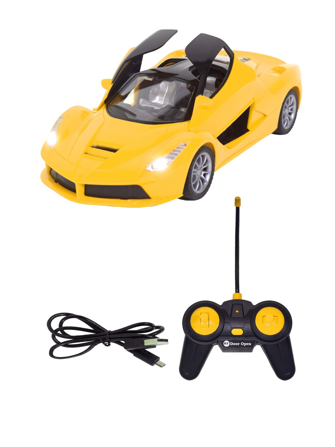 

WISHKEY Kids Door Open RC Car With Four Direction Functional Remote, Yellow