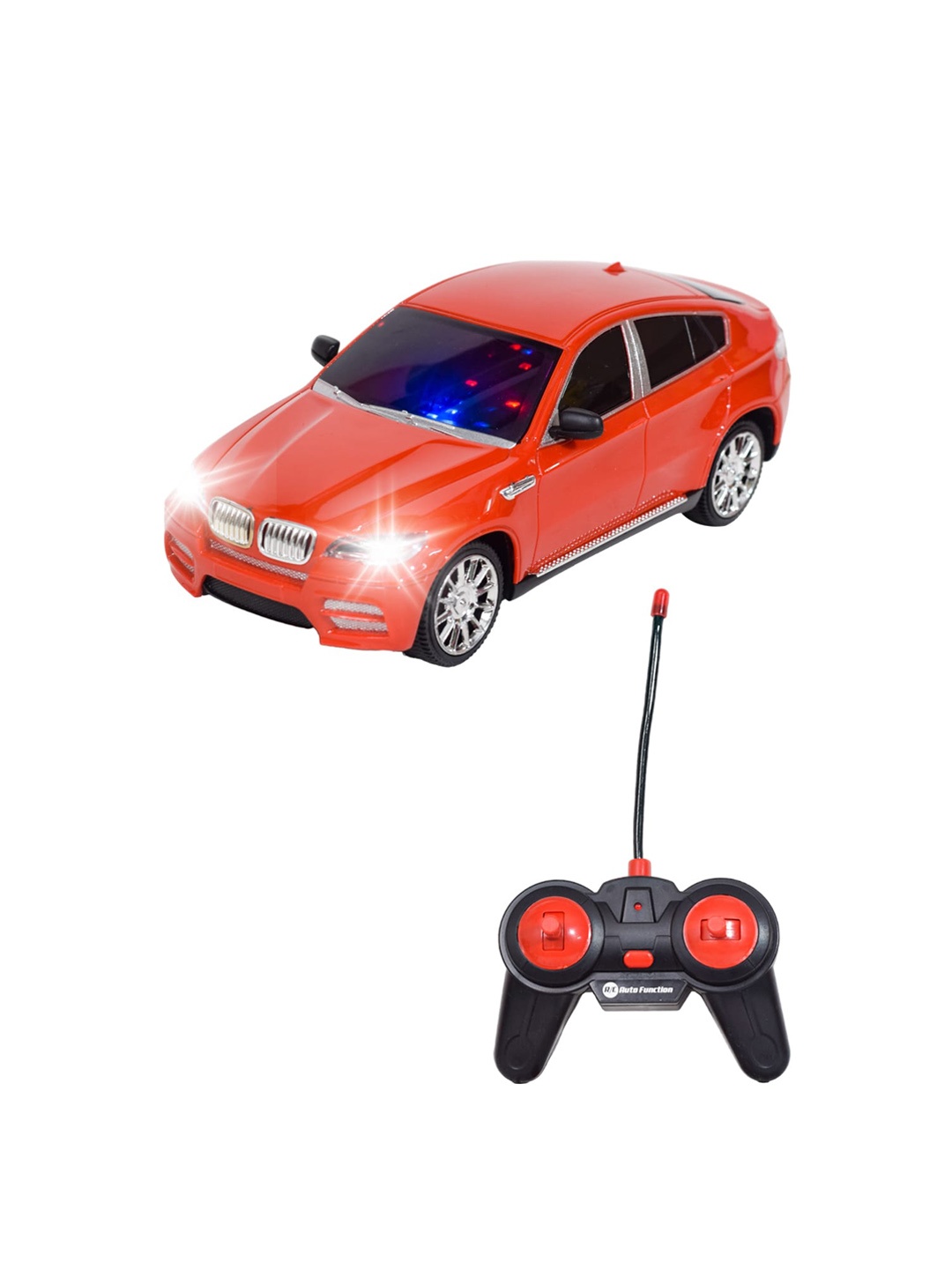 

WISHKEY Kids Channel Remote Control Car with Automatic Drive Function & Flashing Lights, Red