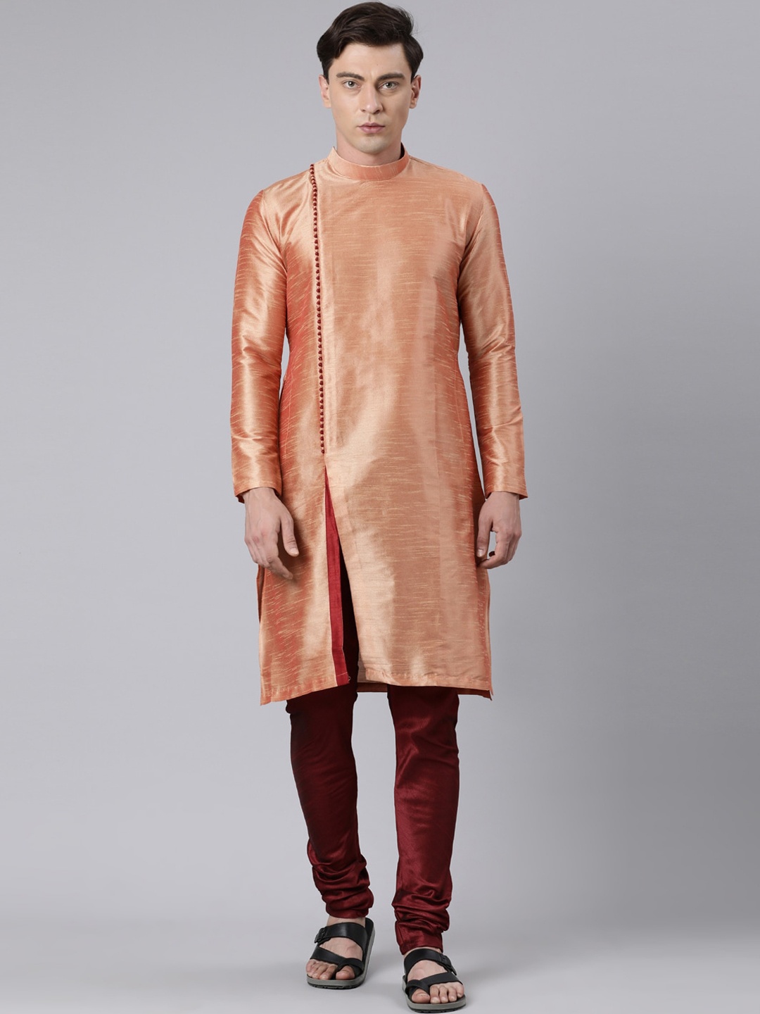 

Rishika Mandarin Collar Straight Kurta, Orange