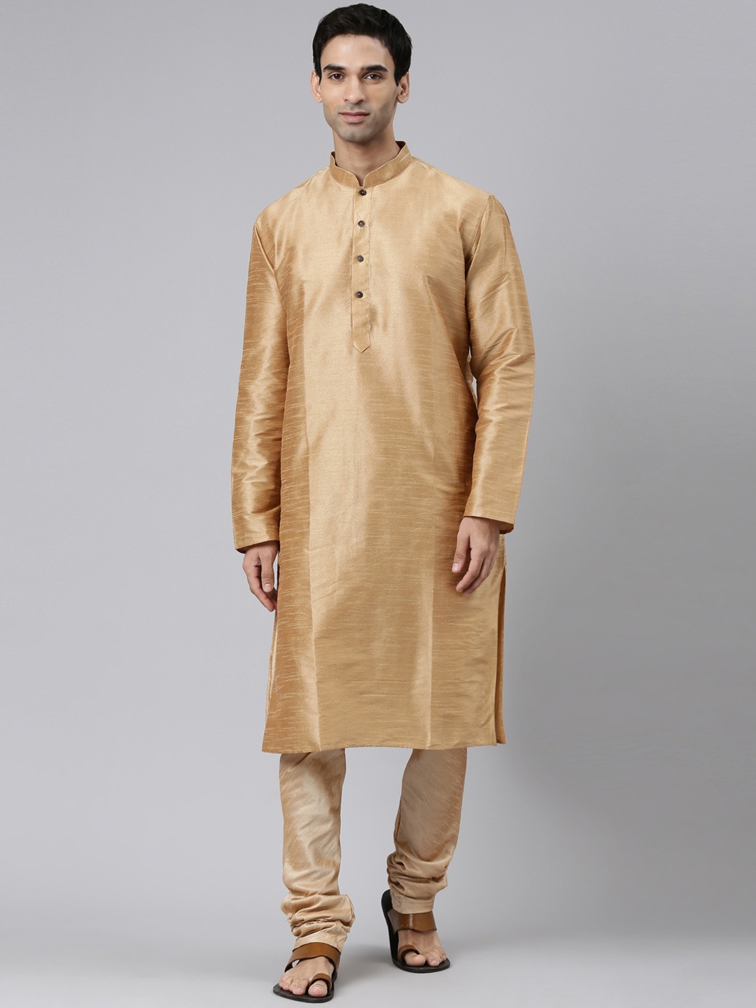 

Rishika Mandarin Collar Long Sleeves Kurta, Beige