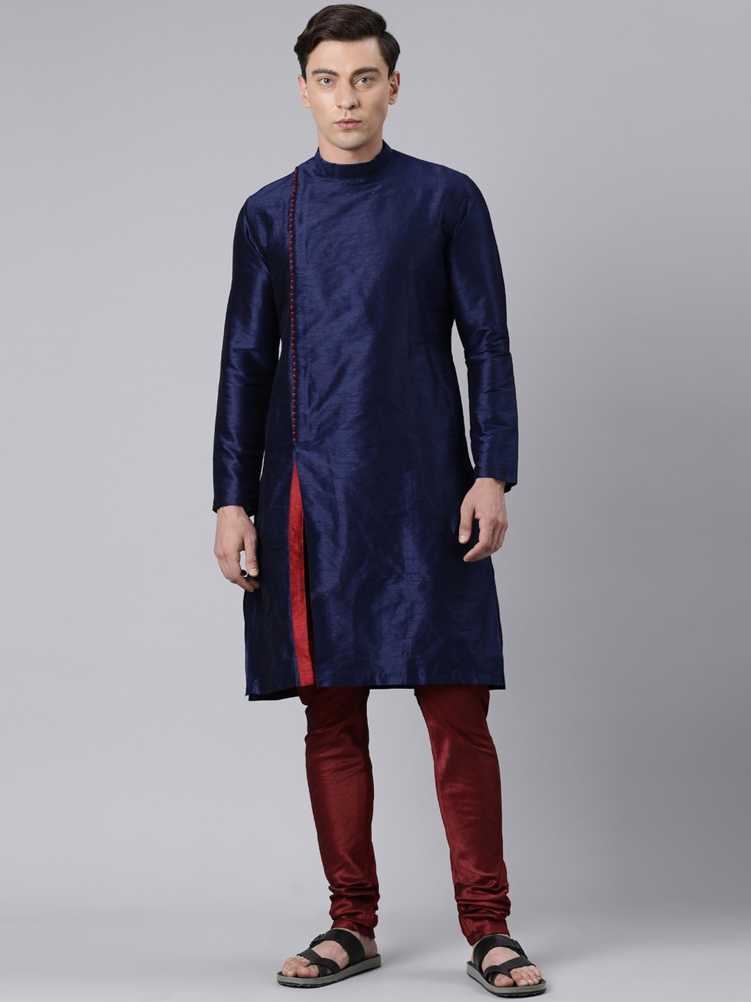 

Rishika Mandarin Collar Straight Kurta, Blue