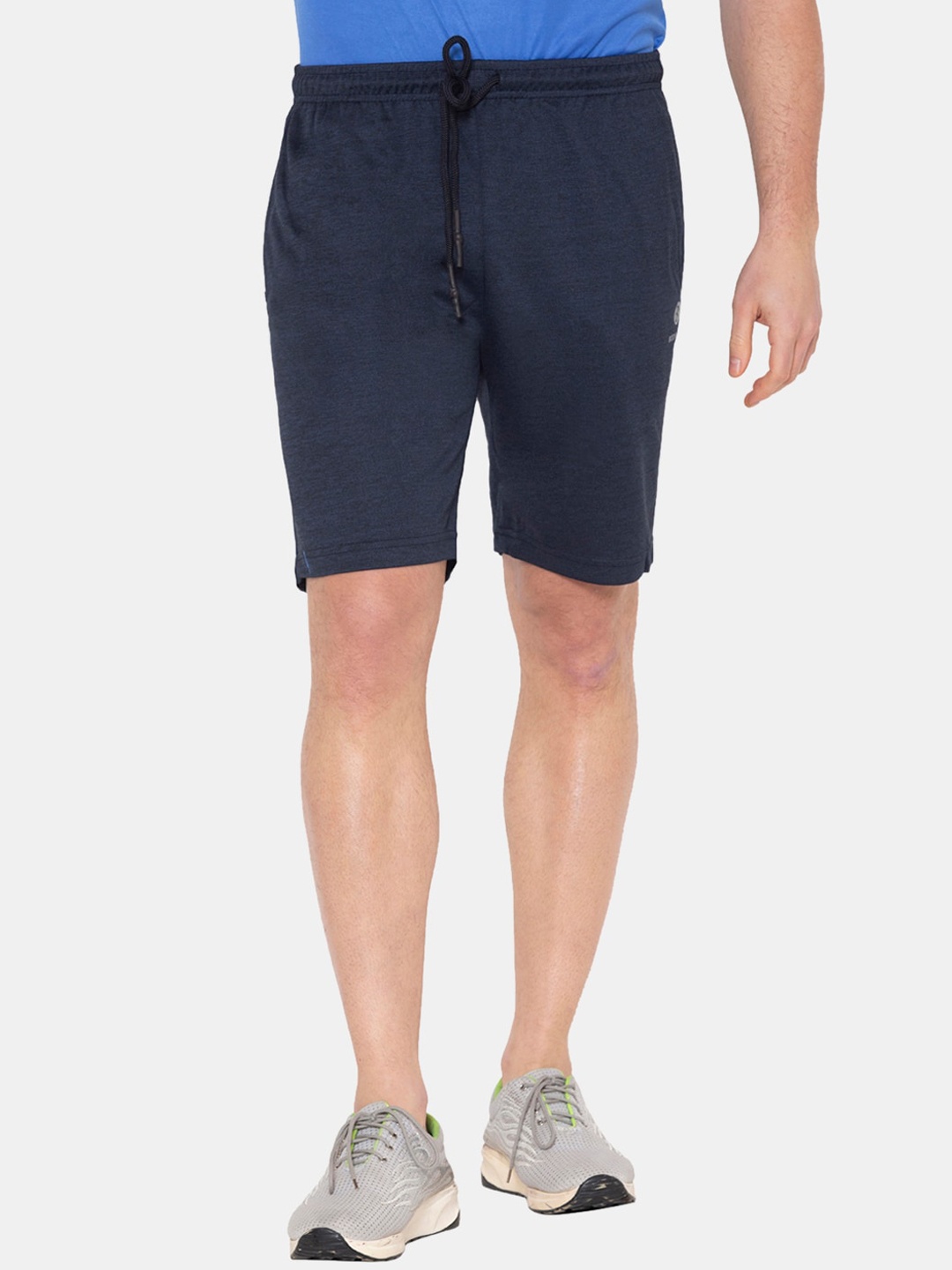 

BODYACTIVE Men Mid-Rise Cotton Running Shorts, Blue