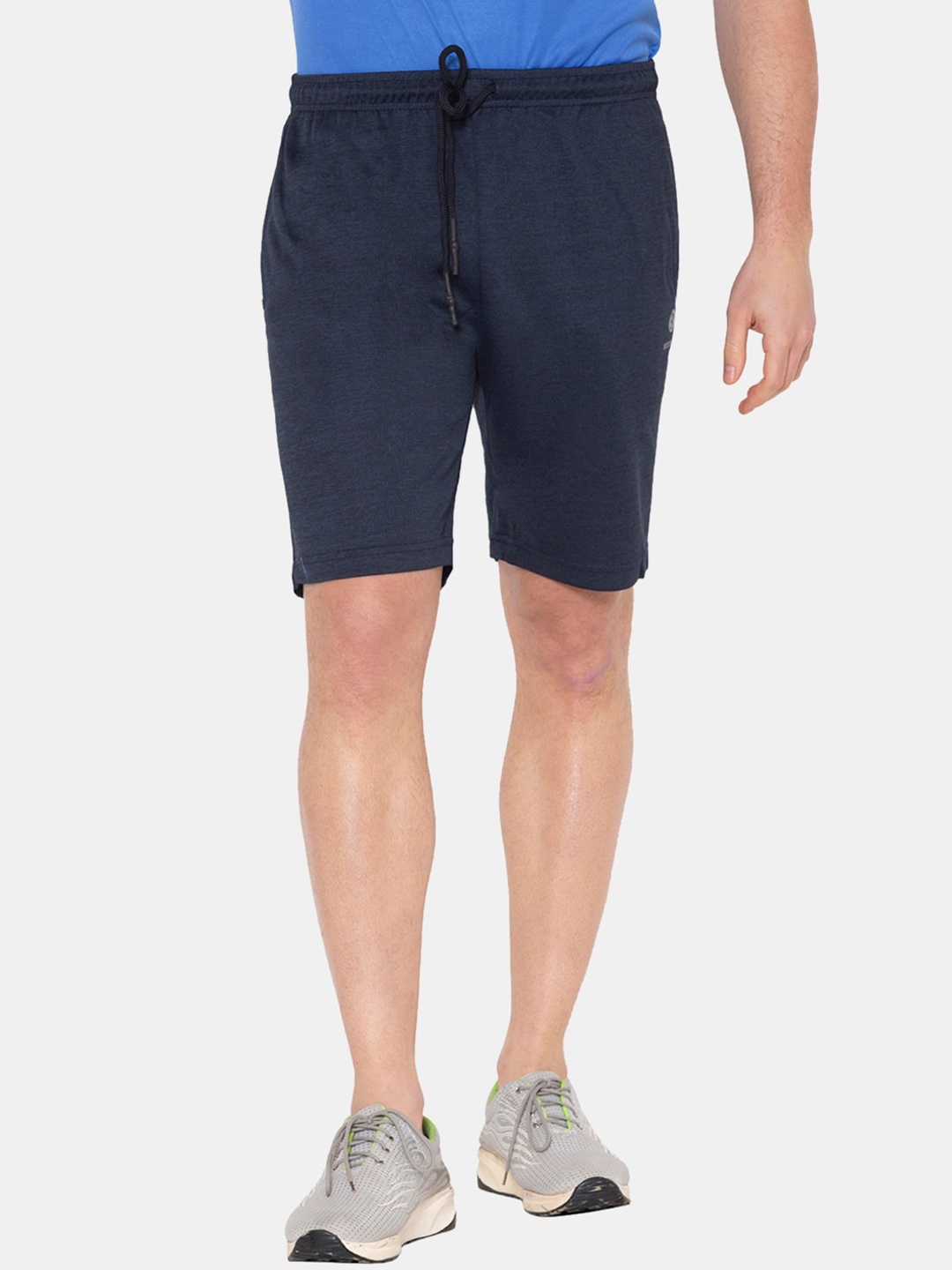 

BODYACTIVE Men Mid-Rise Cotton Running Shorts, Blue