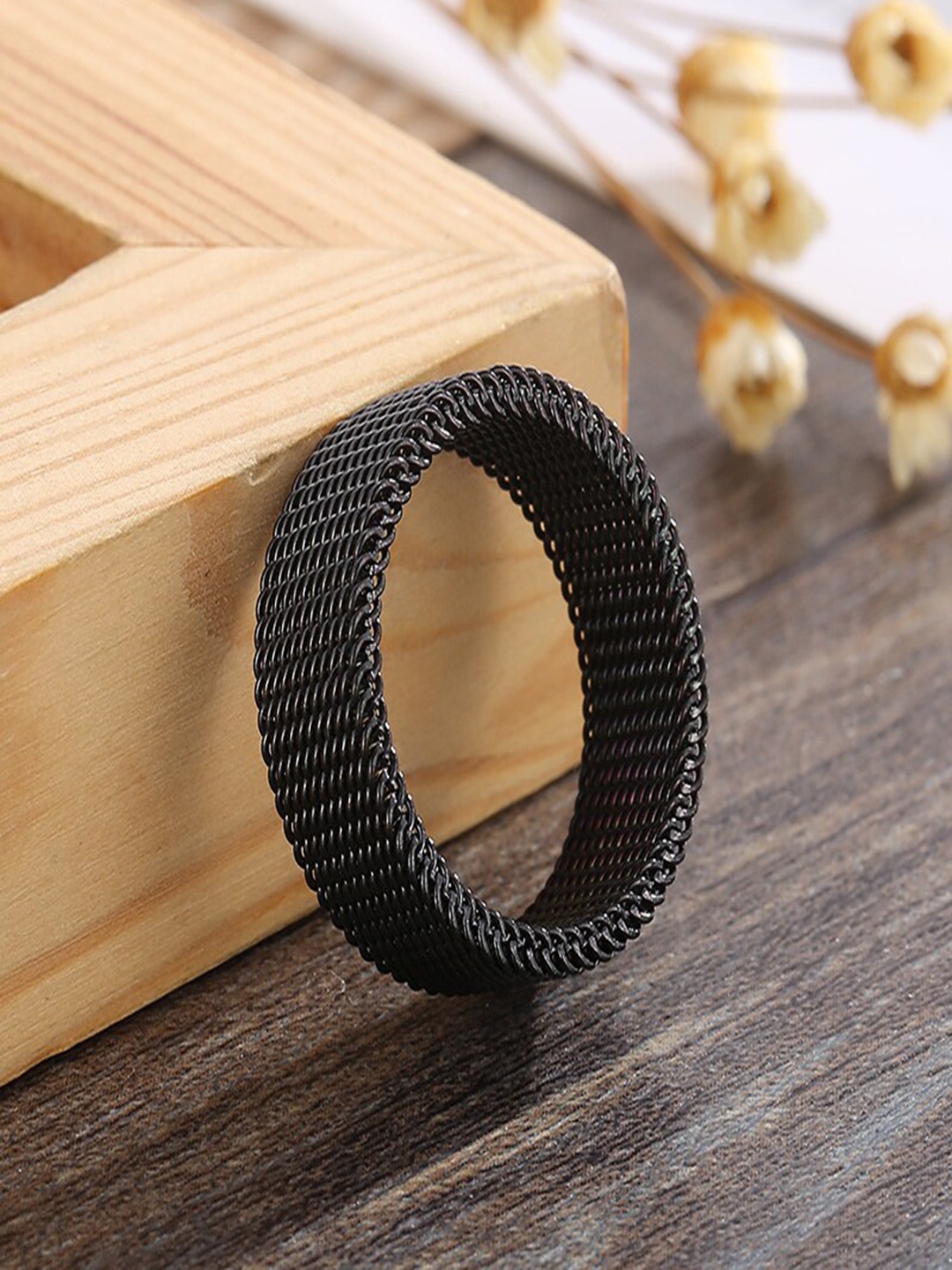 

VIEN Chain Band Stainless Steel Ring, Black