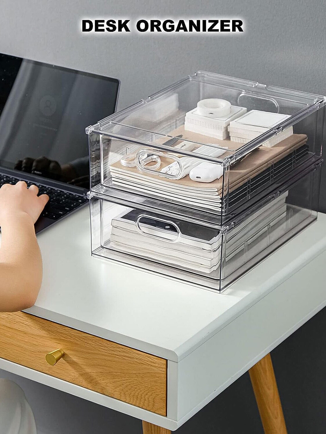 

HOUSE OF QUIRK Transparent 2 Pieces Refrigerator Organisers
