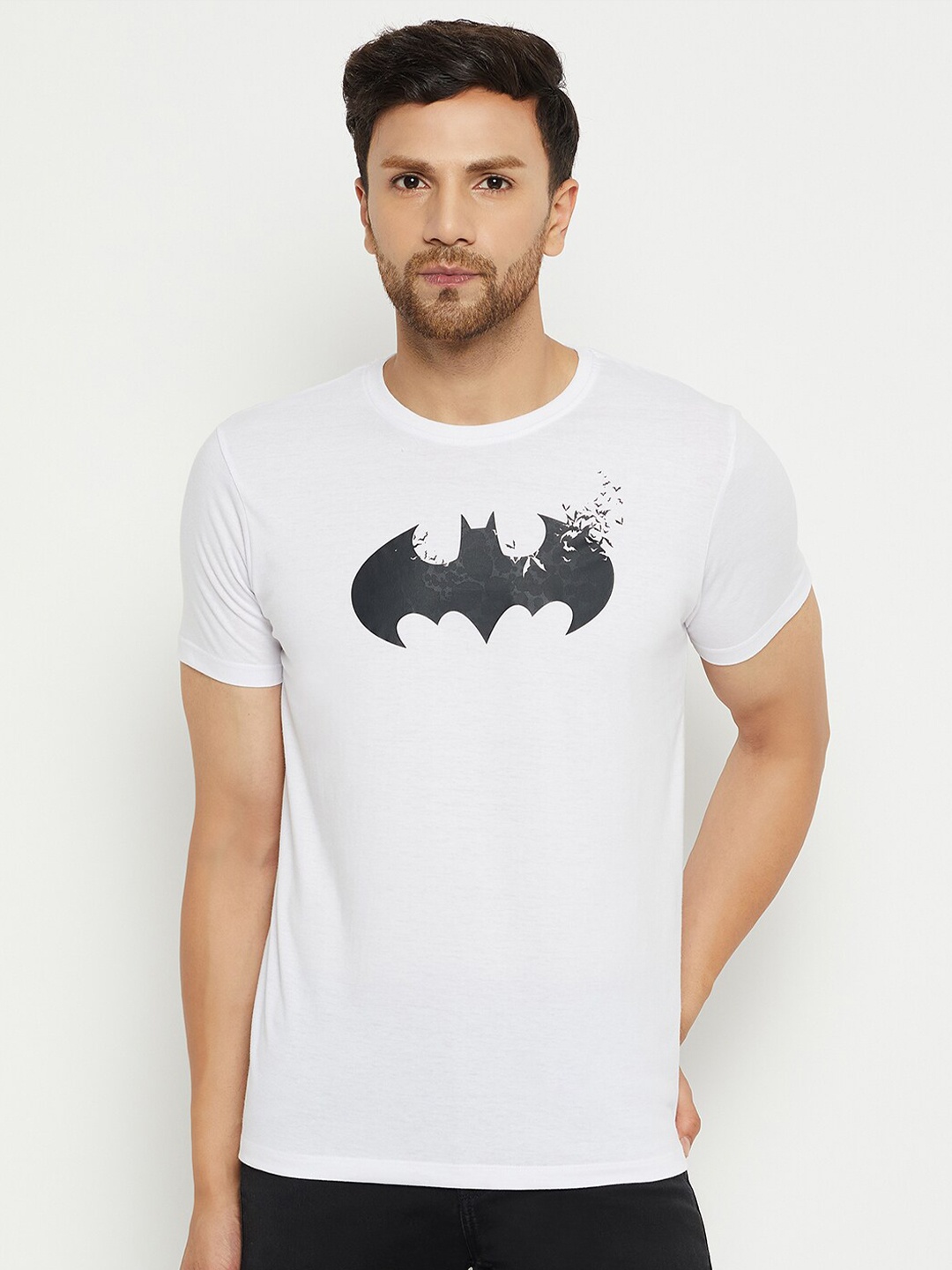

Wear Your Mind Batman Printed Pure Cotton Round Neck T-shirt, White