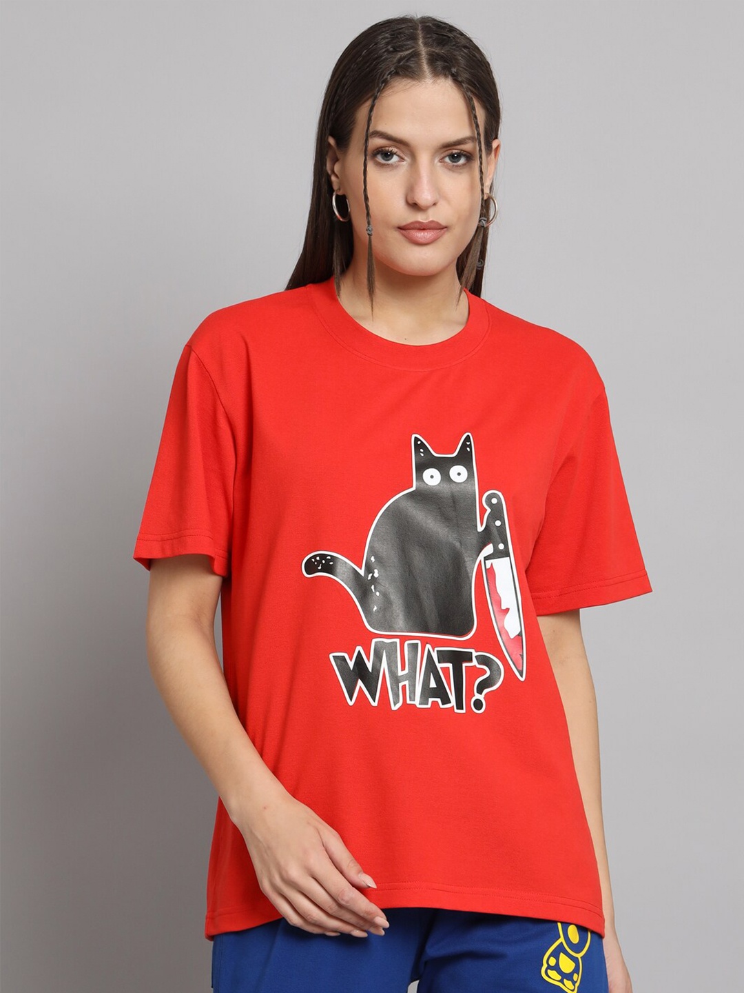 

GRIFFEL Printed Drop-Shoulder Sleeves Oversized Cotton T-shirt, Red