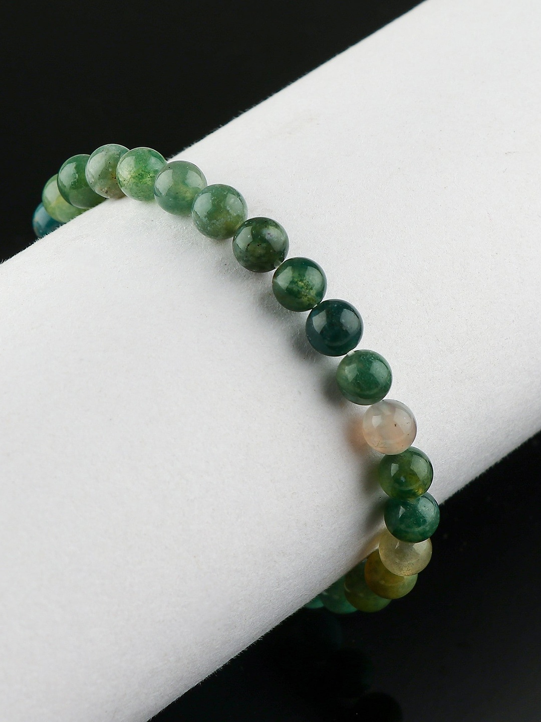

LA SOULA 925 Sterling Silver Onyx Beaded Rakhi, Green