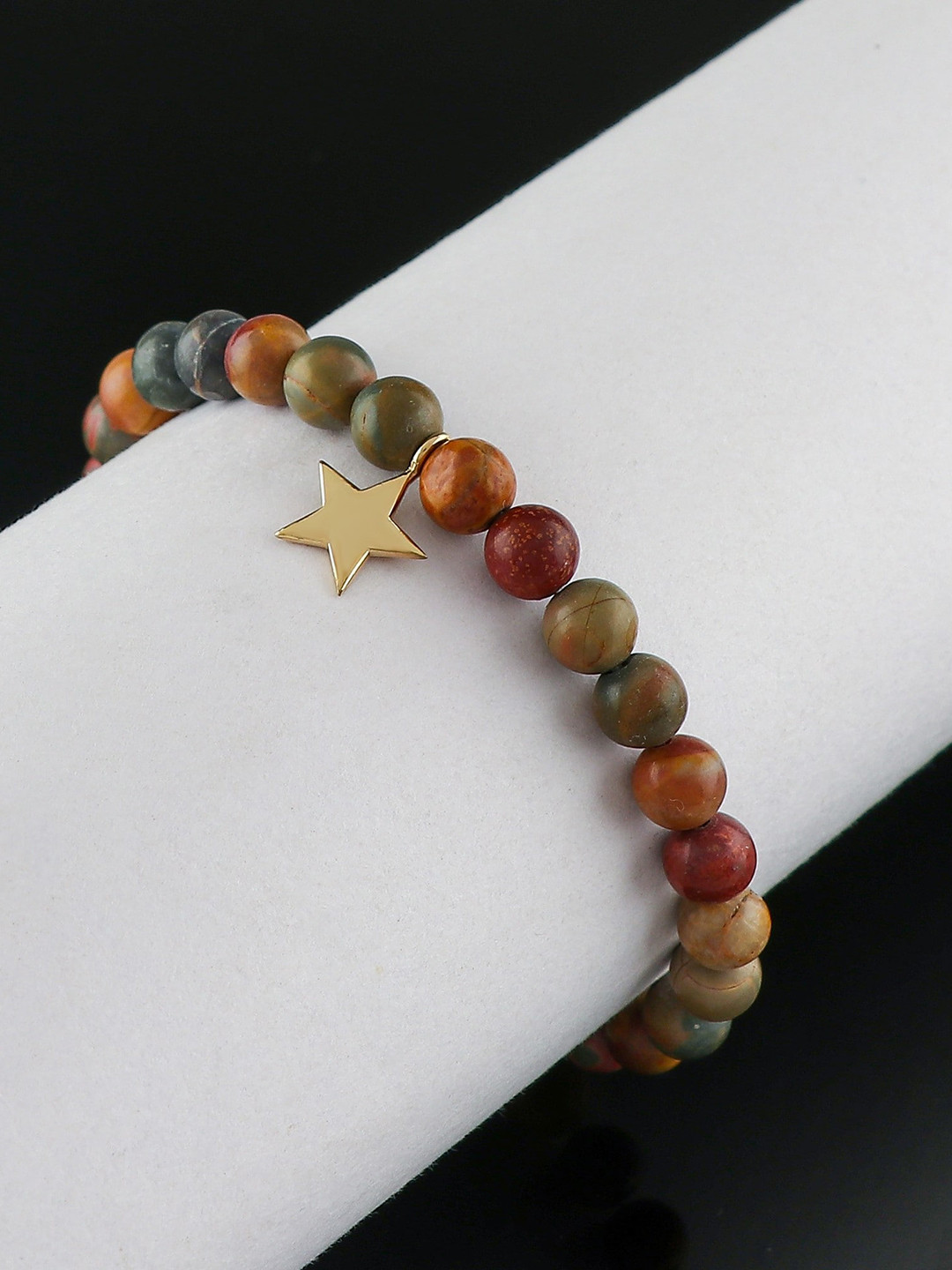 

LA SOULA 925 Sterling Silver Beaded Bracelet Rakhi, Red
