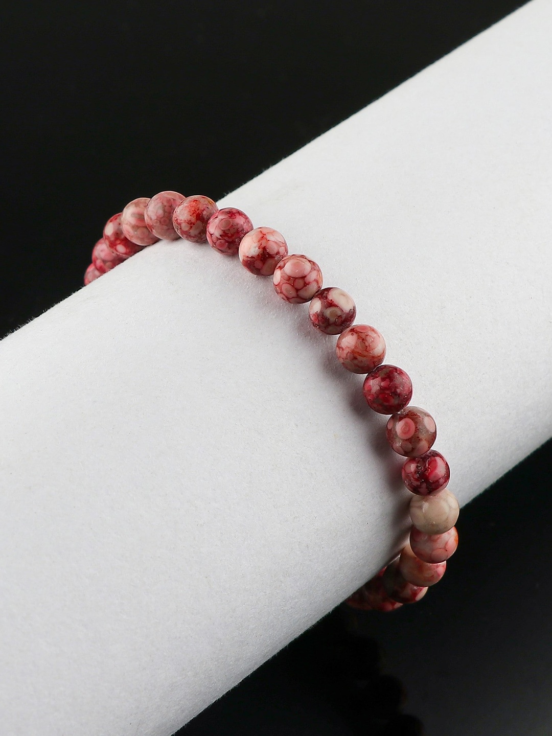 

LA SOULA Unisex Plain Llanite Beaded Rakhi Bracelet, Pink