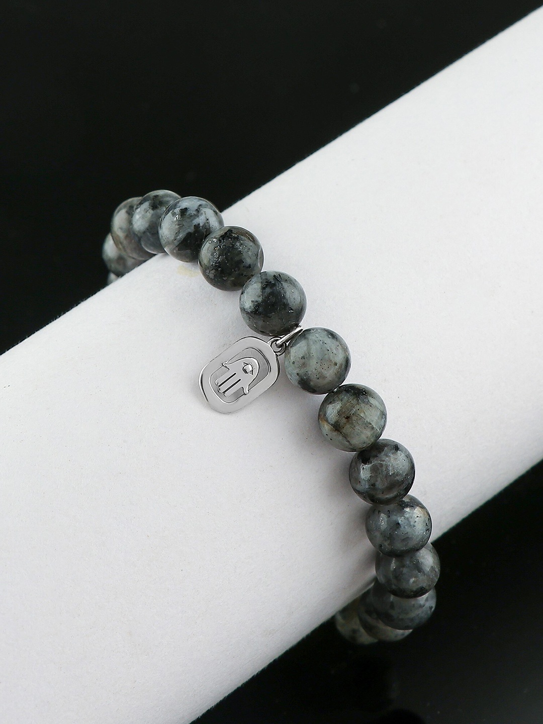 

LA SOULA Unisex 925 Sterling Silver Beaded Rakhi With Charm Bracelet