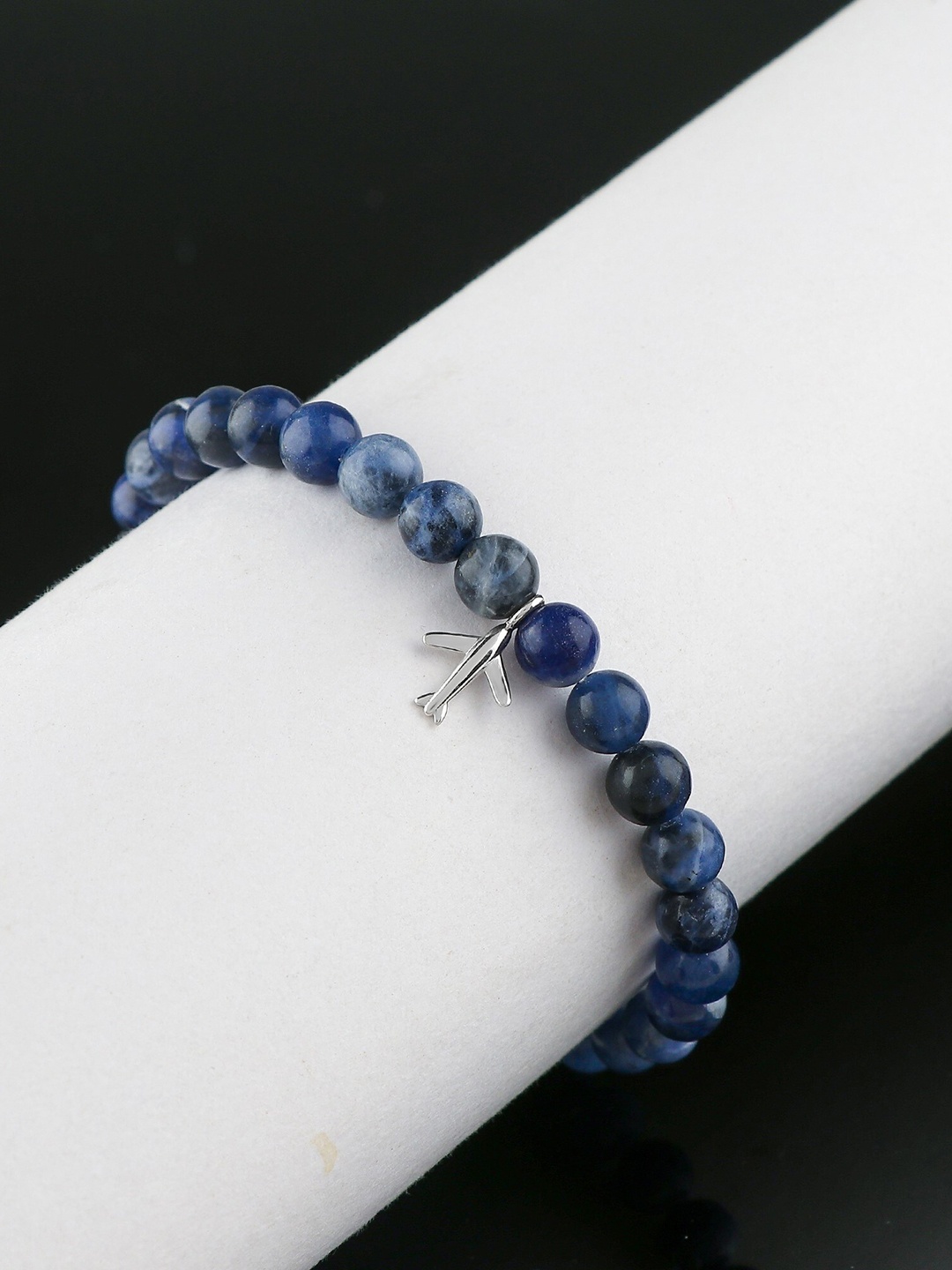 

LA SOULA 925 Sterling Silver Beaded Bracelet Rakhi, Blue