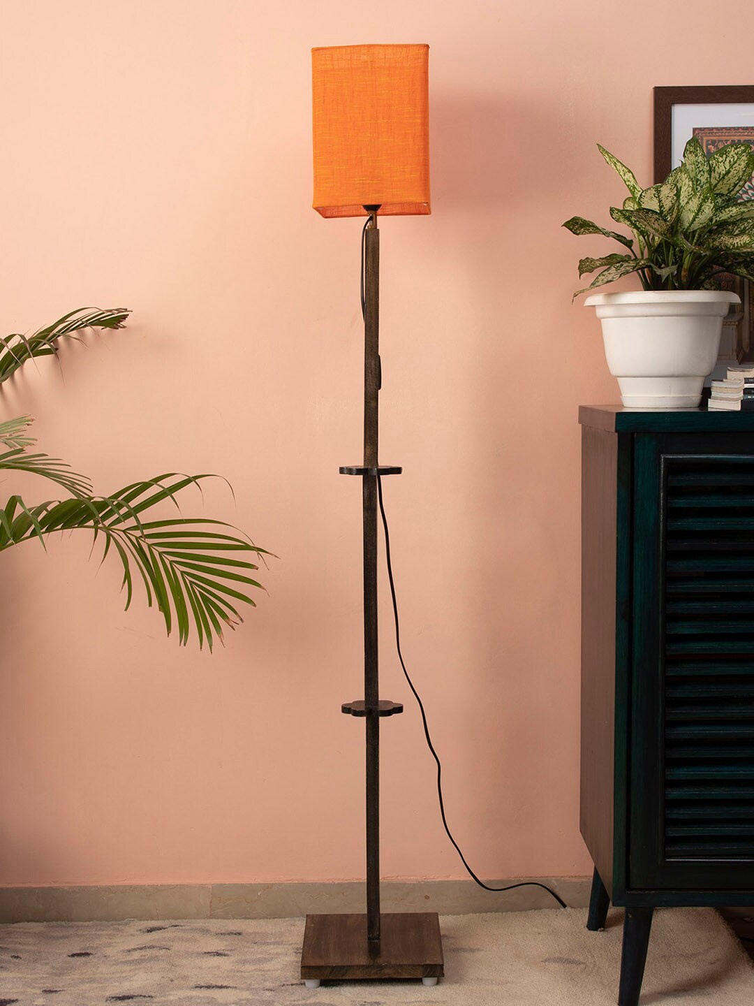 

SANDED EDGE Orange Wooden Floor Lamp