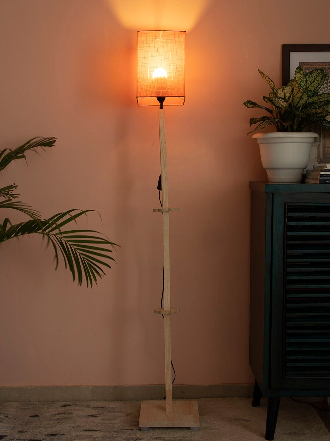 

SANDED EDGE Orange Wooden Floor Lamp