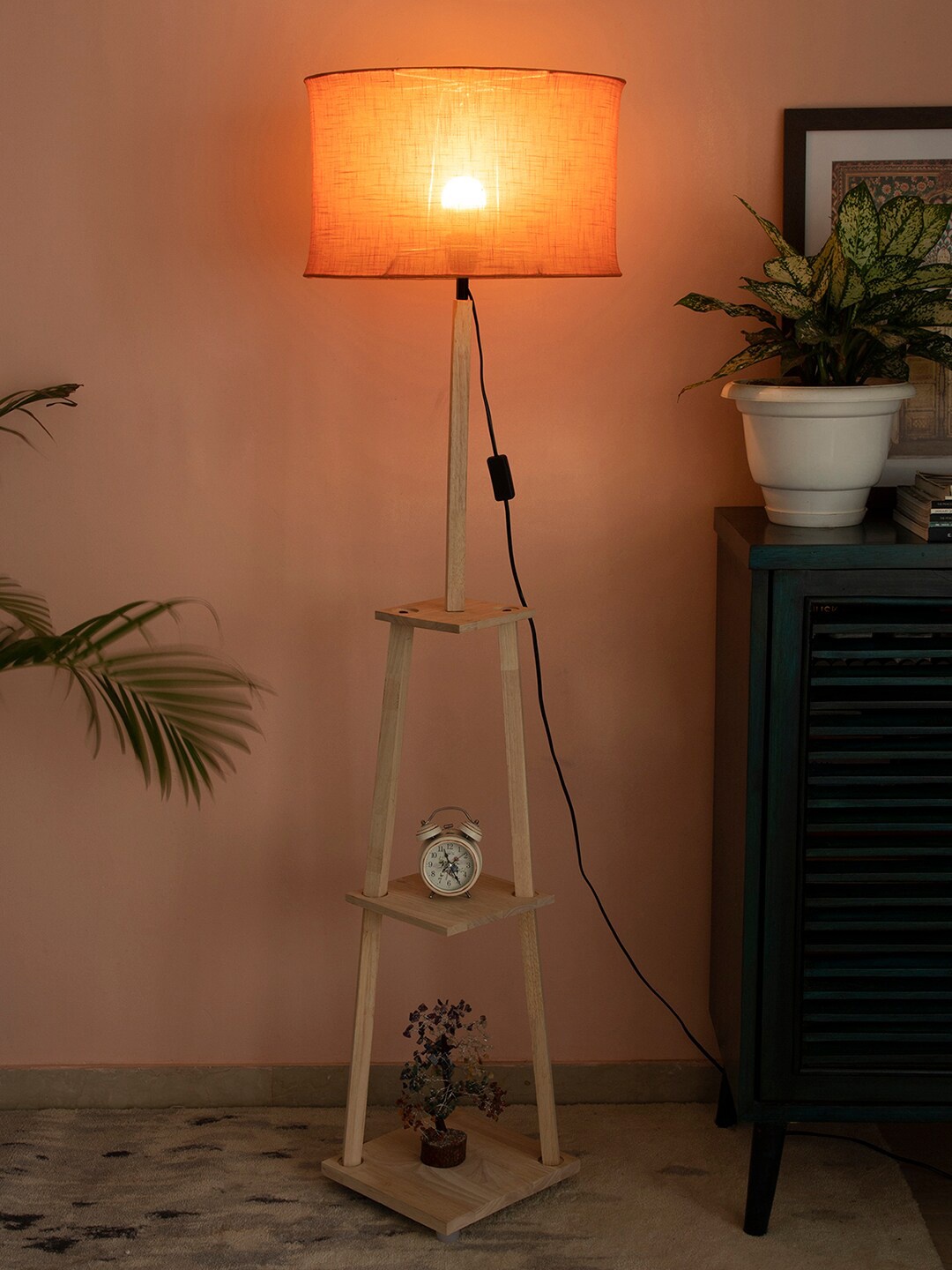 

SANDED EDGE Orang Wooden Floor Lamp, Orange