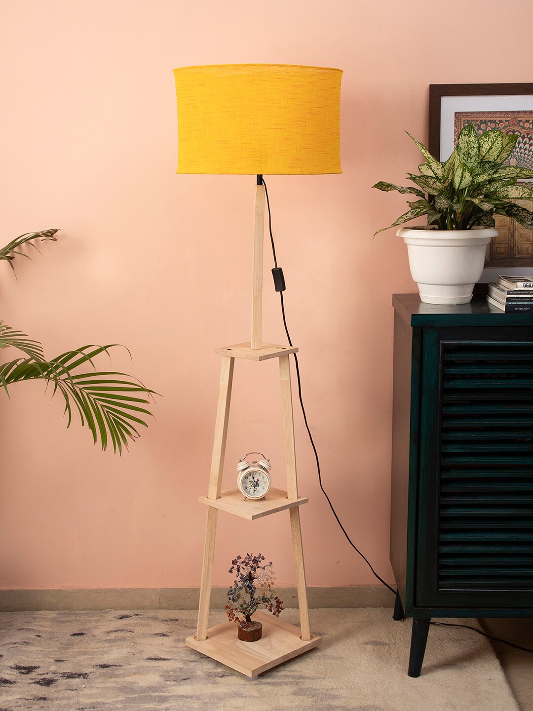 

SANDED EDGE Yellow Wooden Floor Lamp