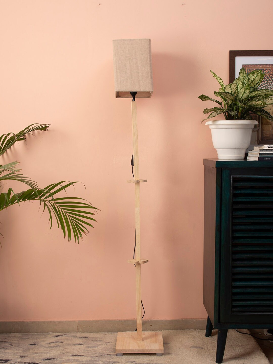 

SANDED EDGE Beige Wooden Floor Lamp