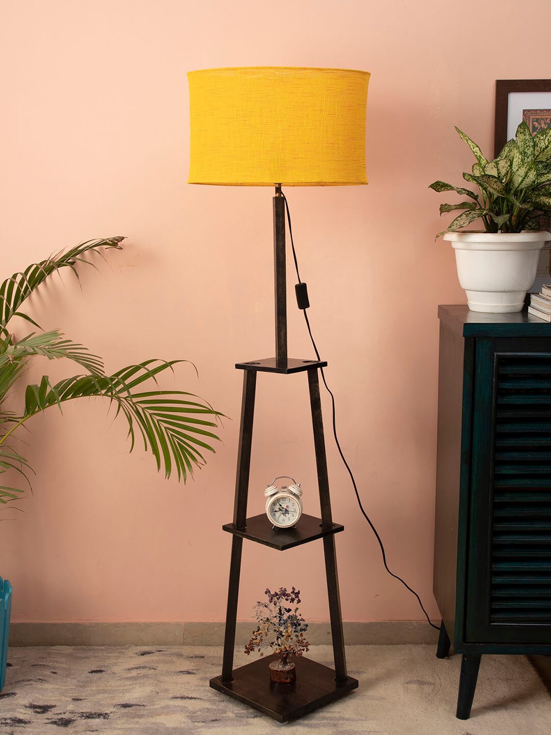 

SANDED EDGE Yellow Wooden Floor Lamp