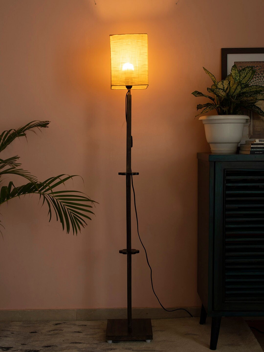 

SANDED EDGE Yellow Wooden Floor Lamp