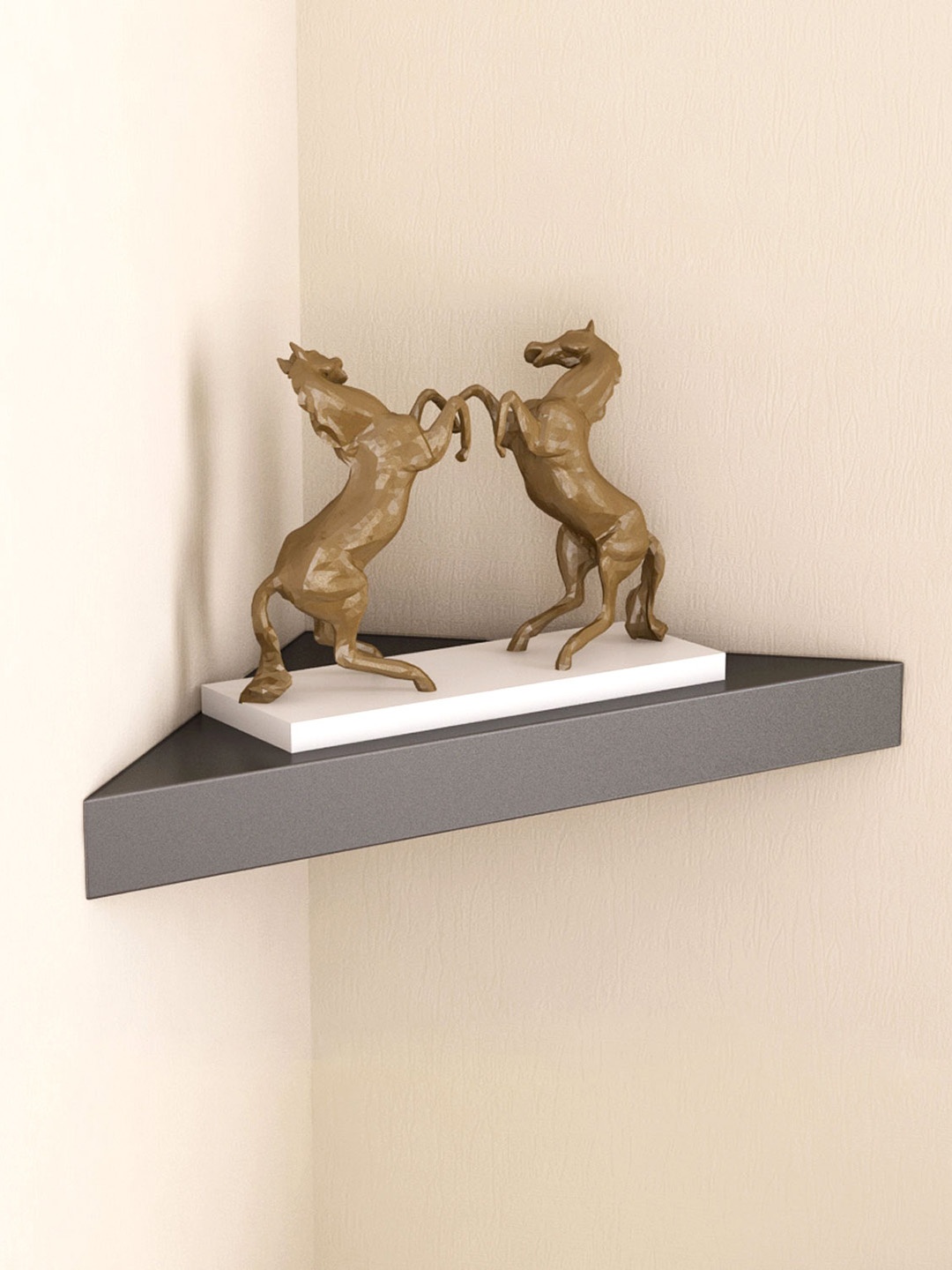 

Home Sparkle Black MDF Corner Wall Shelf