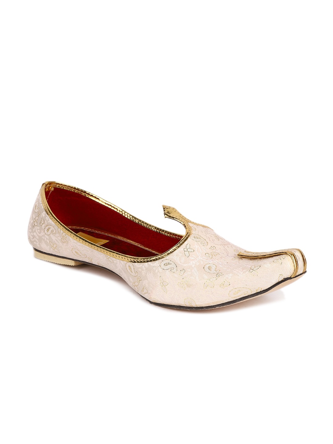 

HOUSE OF JUTTI Men Printed Suede Mojaris, White