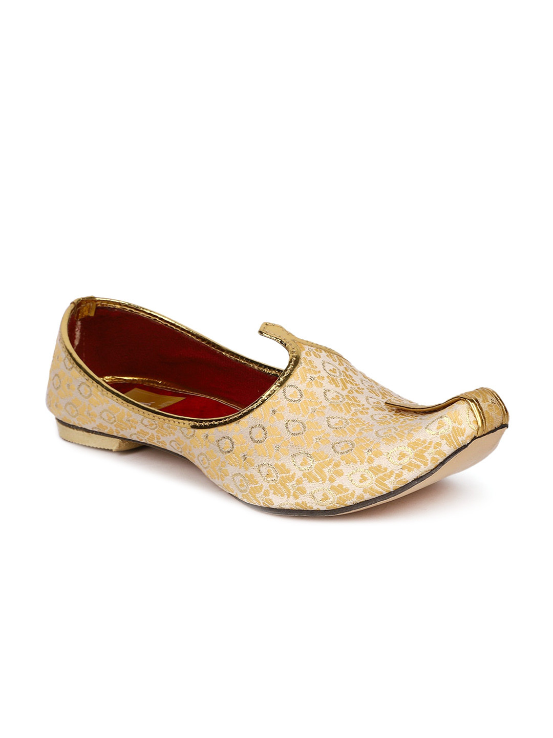 

HOUSE OF JUTTI Men Pointed Toe Textured Lightweight Comfort Insole Suede Basics Mojaris, Cream